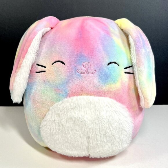 Squishmallows Kellytoy 2021 Springtime 8" Candy the Rainbow Bunny Plush Doll - Picture 1 of 11
